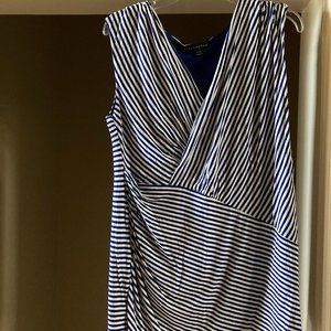 New Metaphor Striped Surplice Blouse XL